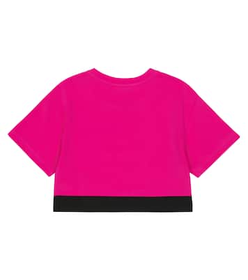 Crop top de mezcla de algodón con logo | Dolce&Gabbana Kids