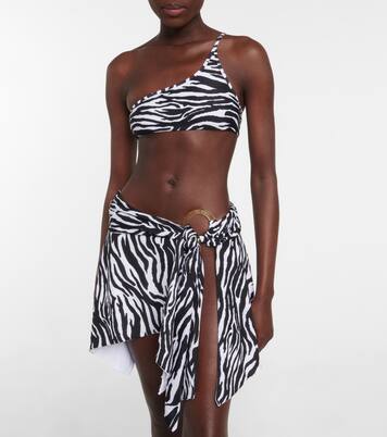 Printed asymmetric lycra miniskirt | The Attico