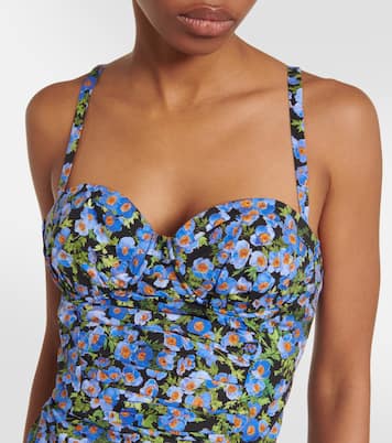 Floral cotton-blend midi dress | Carolina Herrera