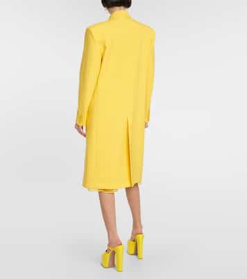 Feather-trimmed virgin wool coat | Valentino