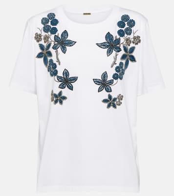 Camiseta de algodón floral adornada | Dodo Bar Or