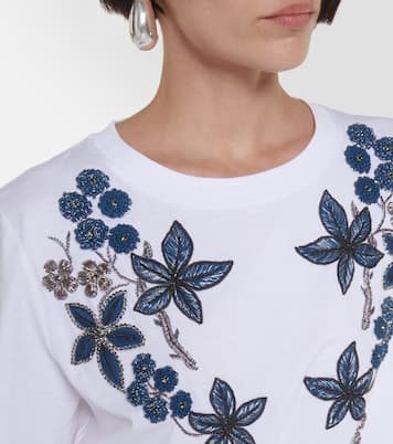 Camiseta de algodón floral adornada | Dodo Bar Or