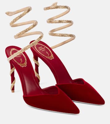 Verzierte Mules Cleo 105 aus Samt | Rene Caovilla