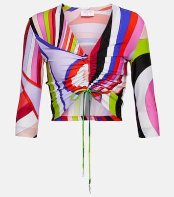 Iride gathered jersey crop top | Pucci