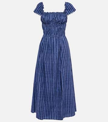 Vestido midi de algodón fruncido | Altuzarra