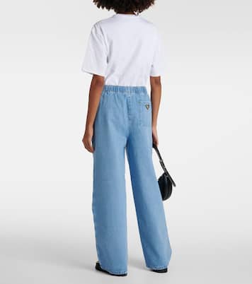 Jeans anchos con logo | Prada