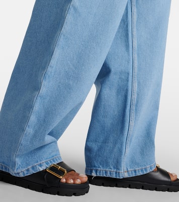 Jeans anchos con logo | Prada