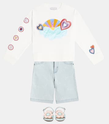 Patch-appliqué cotton jersey sweatshirt | Stella McCartney Kids
