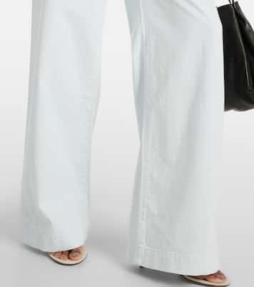 Pantalones anchos de sarga de algodón | Vince
