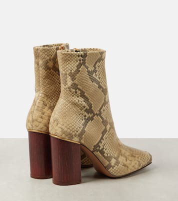 Ambre snake-effect leather ankle boots | Chloé