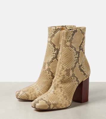 Ambre snake-effect leather ankle boots | Chloé