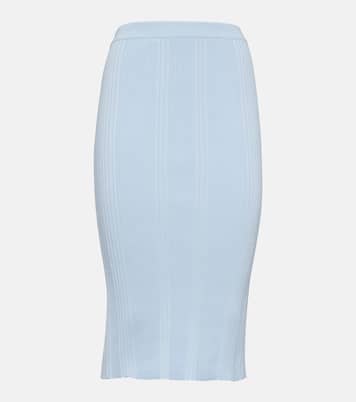 Gonna midi in cotone a coste | Bottega Veneta