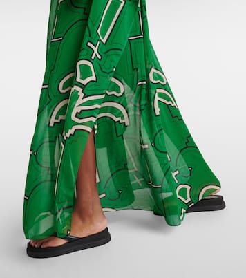 Vestido largo de georgette de seda | Johanna Ortiz