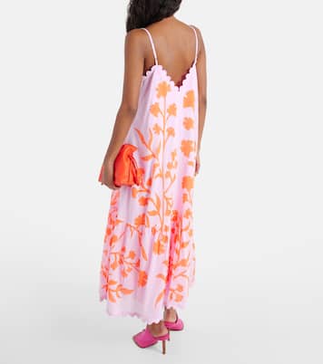 Vestido midi de algodón floral a capas | Juliet Dunn