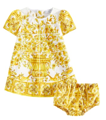Baby Set Majolica aus Kleid und Höschen | Dolce&Gabbana Kids