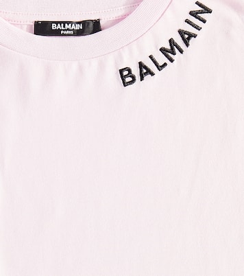 T-shirt in jersey di cotone con logo | Balmain Kids