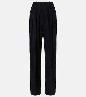 Pantalon ample rayé en laine mélangée | Plan C