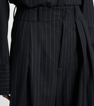 Pantalon ample rayé en laine mélangée | Plan C