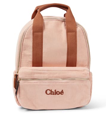 Zaino in velluto a coste e pelle | Chloé Kids
