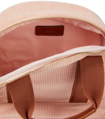 Zaino in velluto a coste e pelle | Chloé Kids