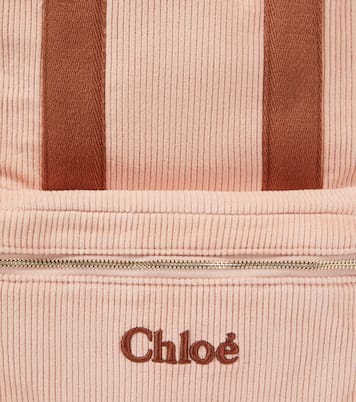 Zaino in velluto a coste e pelle | Chloé Kids
