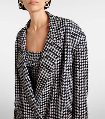 Double-breasted houndstooth coat | Norma Kamali