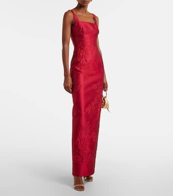 Abito lungo Micheline in jacquard floreale | Emilia Wickstead