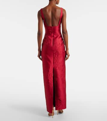 Abito lungo Micheline in jacquard floreale | Emilia Wickstead
