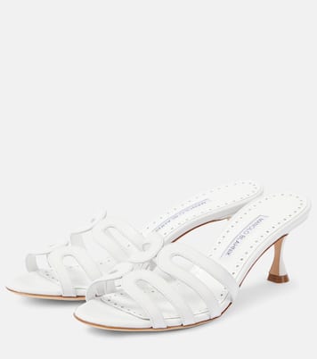 Mules Ahwak 50 in pelle | Manolo Blahnik