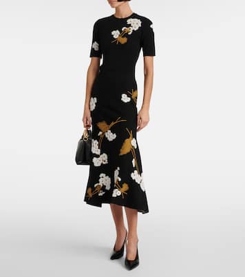 T-shirt in maglia jacquard a fiori | Erdem