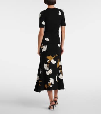 T-shirt in maglia jacquard a fiori | Erdem