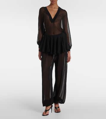 Weite Mid-Rise-Hose | Alaïa