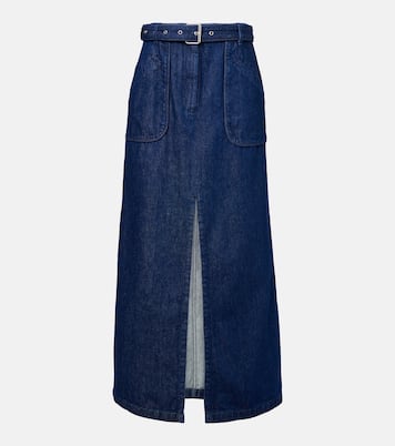 Gonna lunga di jeans con cintura | Dries Van Noten