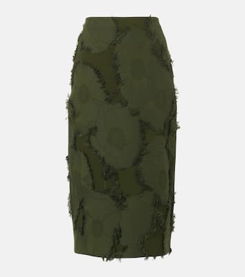Jupe portefeuille en jacquard à fleurs | Gucci