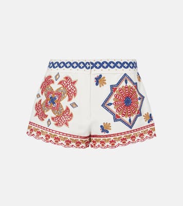 Shorts in misto cotone con ricami | Farm Rio