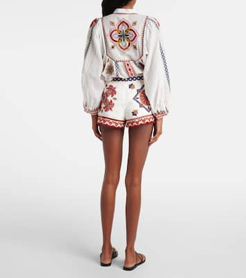 Shorts in misto cotone con ricami | Farm Rio