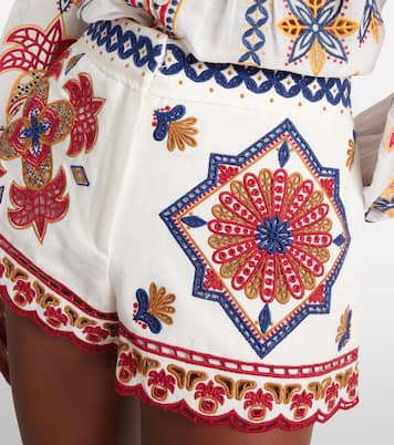 Shorts in misto cotone con ricami | Farm Rio