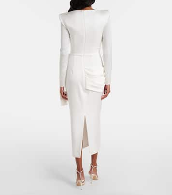 Bridal draped crêpe satin bustier gown | Alex Perry