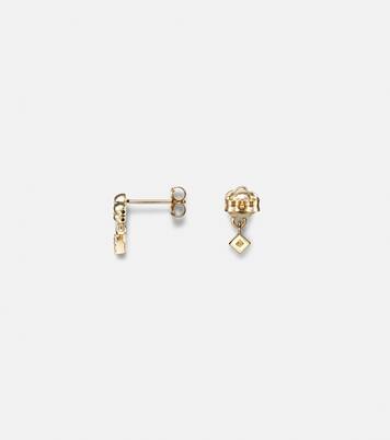 Richie 10kt gold drop earrings with diamonds | Stone and Strand