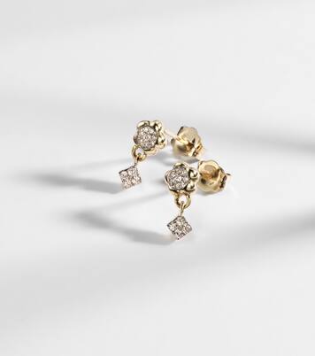 Richie 10kt gold drop earrings with diamonds | Stone and Strand