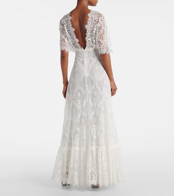 Bridal embroidered cotton-blend lace gown | Elie Saab