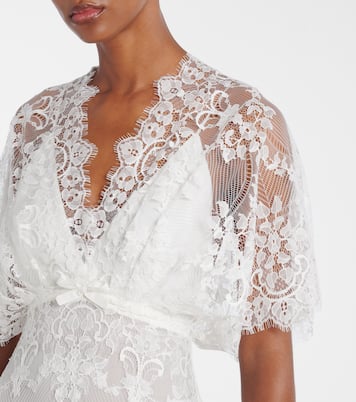 Bridal embroidered cotton-blend lace gown | Elie Saab