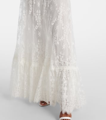 Bridal embroidered cotton-blend lace gown | Elie Saab