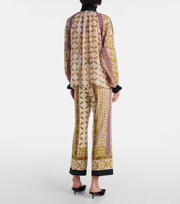 Cerere printed tie-neck silk blouse | La DoubleJ