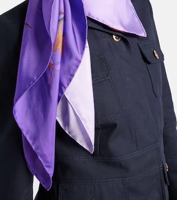 Floral silk twill scarf | Gucci