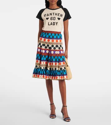 Falda midi de algodón estampada | Valentino