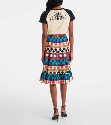Falda midi de algodón estampada | Valentino