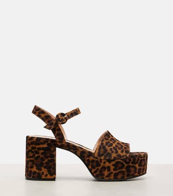 35 leopard-print leather platform sandals | Gianvito Rossi
