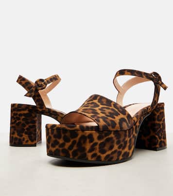 35 leopard-print leather platform sandals | Gianvito Rossi