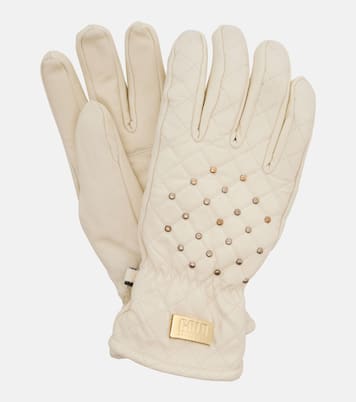 Glisten studded leather ski gloves | Goldbergh